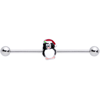 14G Santa Hat Penguin Christmas Industrial Barbell 38mm