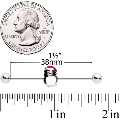 14G Santa Hat Penguin Christmas Industrial Barbell 38mm
