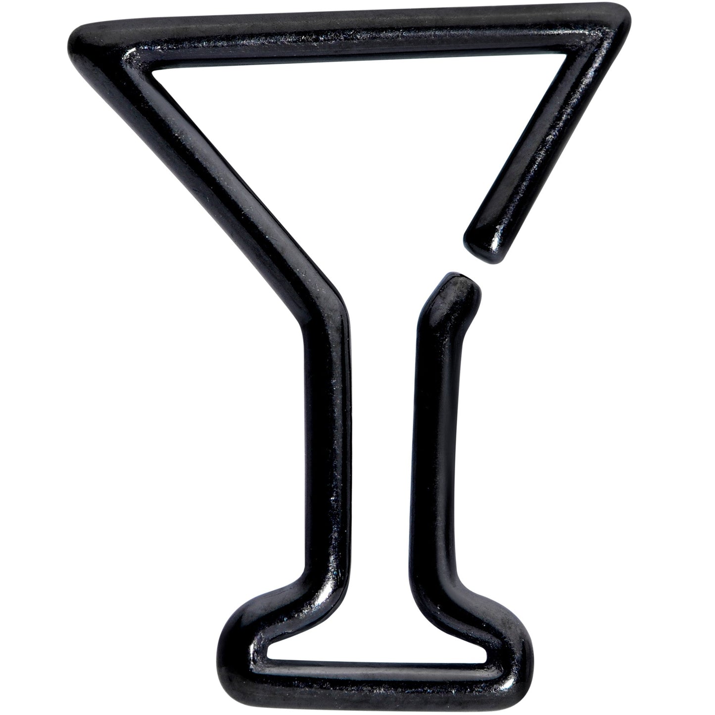 16G 5/16 Black Plated Bottoms Up Wine Glass Closure Ring