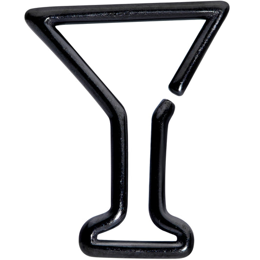16G 5/16 Black Plated Bottoms Up Wine Glass Closure Ring