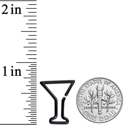 16G 5/16 Black Plated Bottoms Up Wine Glass Closure Ring