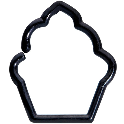 16G 5/16 Black Plated Baked Treats Cupcake Closure Ring