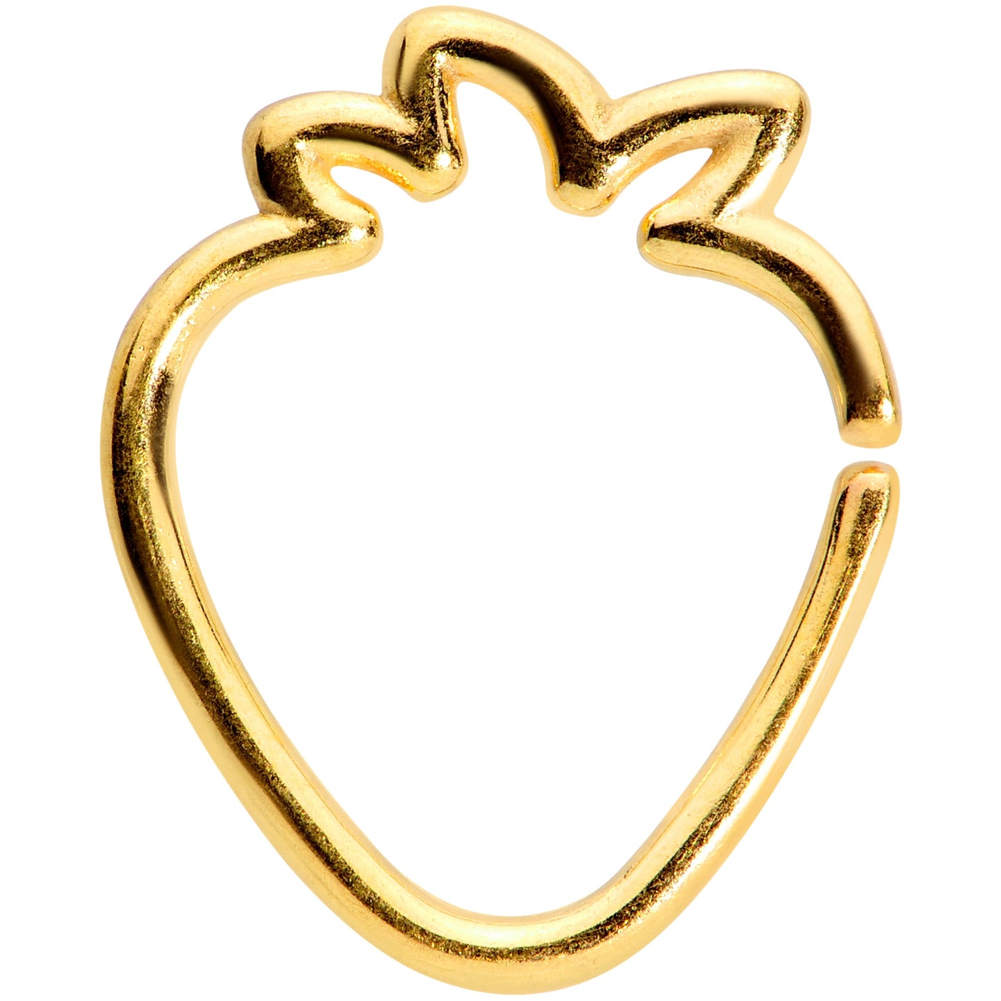 16G 5/16 Gold Tone Fruit Strawberry Closure Ring