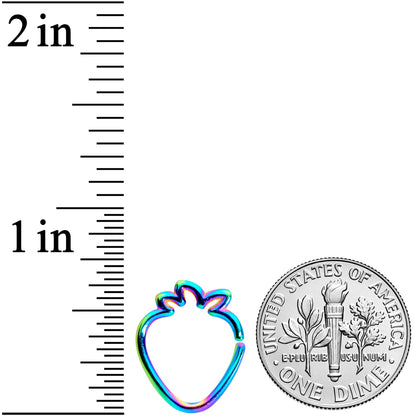 16G 5/16 Rainbow Fruit Strawberry Closure Ring