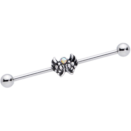 14G Aurora Gem Angel Wings Christmas Industrial Barbell 38mm