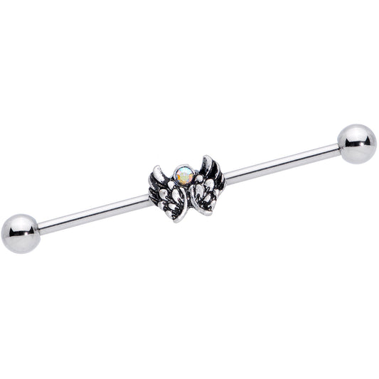 14G Aurora Gem Angel Wings Christmas Industrial Barbell 38mm