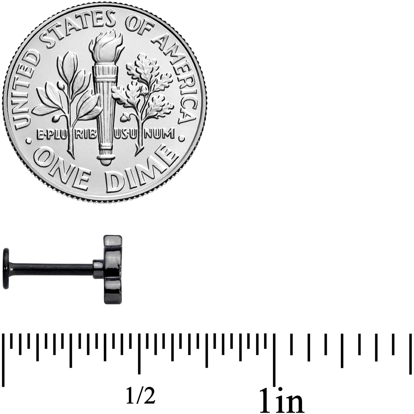 16G 5/16 Black Mouse Labret Monroe Tragus