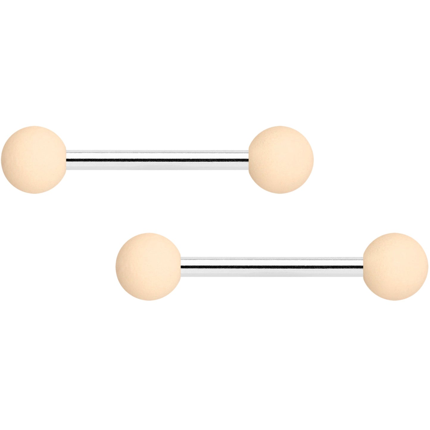 14G 9/16 Cream Peach Matte Barbell Nipple Ring Set of 4