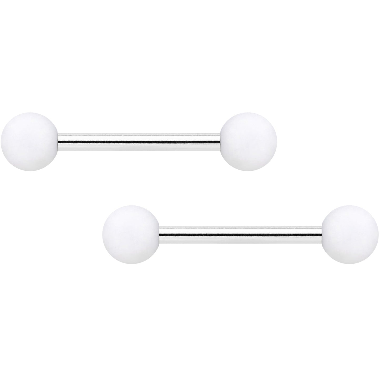 14G 9/16 Tan White Matte Barbell Nipple Ring Set of 4