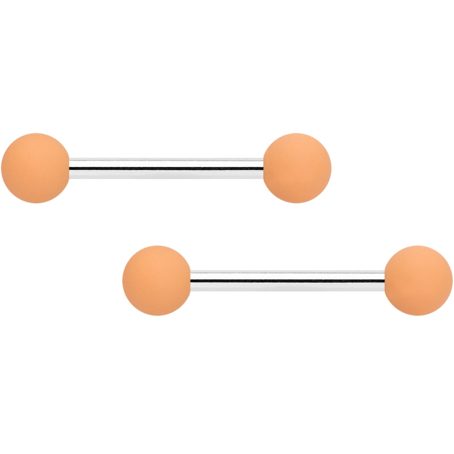 14G 9/16 Tan White Matte Barbell Nipple Ring Set of 4