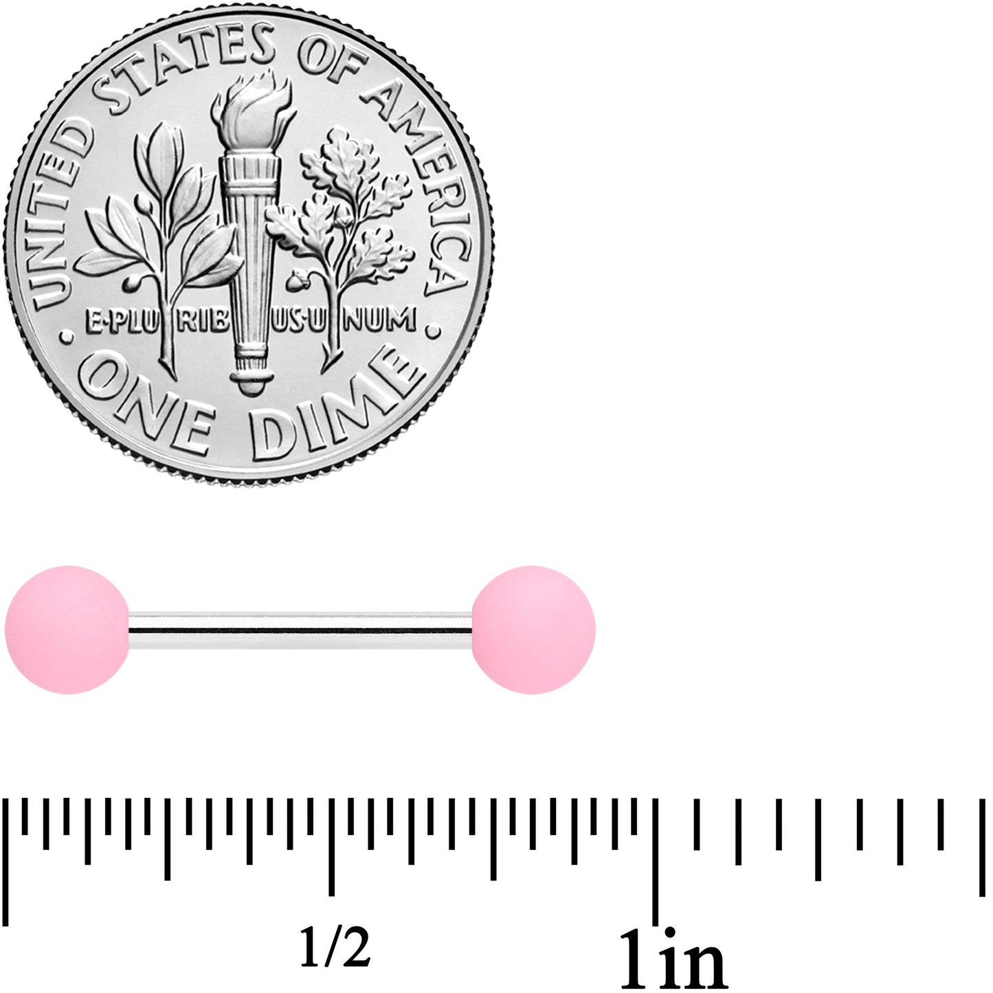 14G 9/16 Petal Pink Matte Barbell Nipple Ring Set