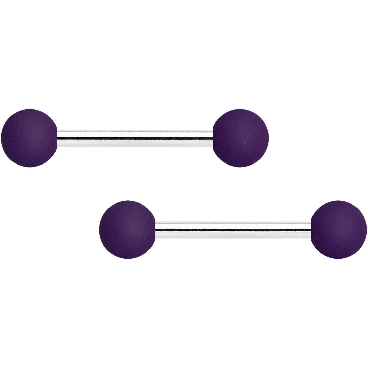 14G 9/16 Dark Purple Matte Barbell Nipple Ring Set
