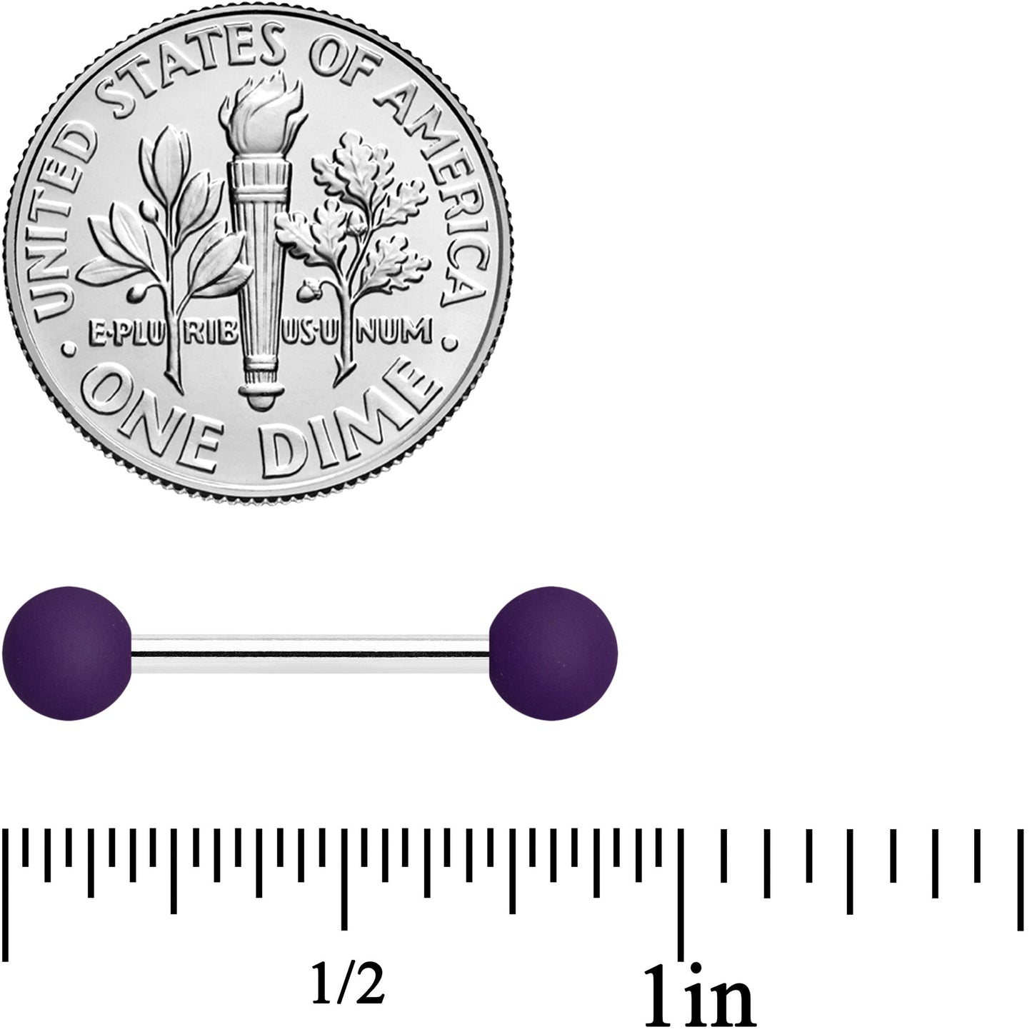 14G 9/16 Dark Purple Matte Barbell Nipple Ring Set