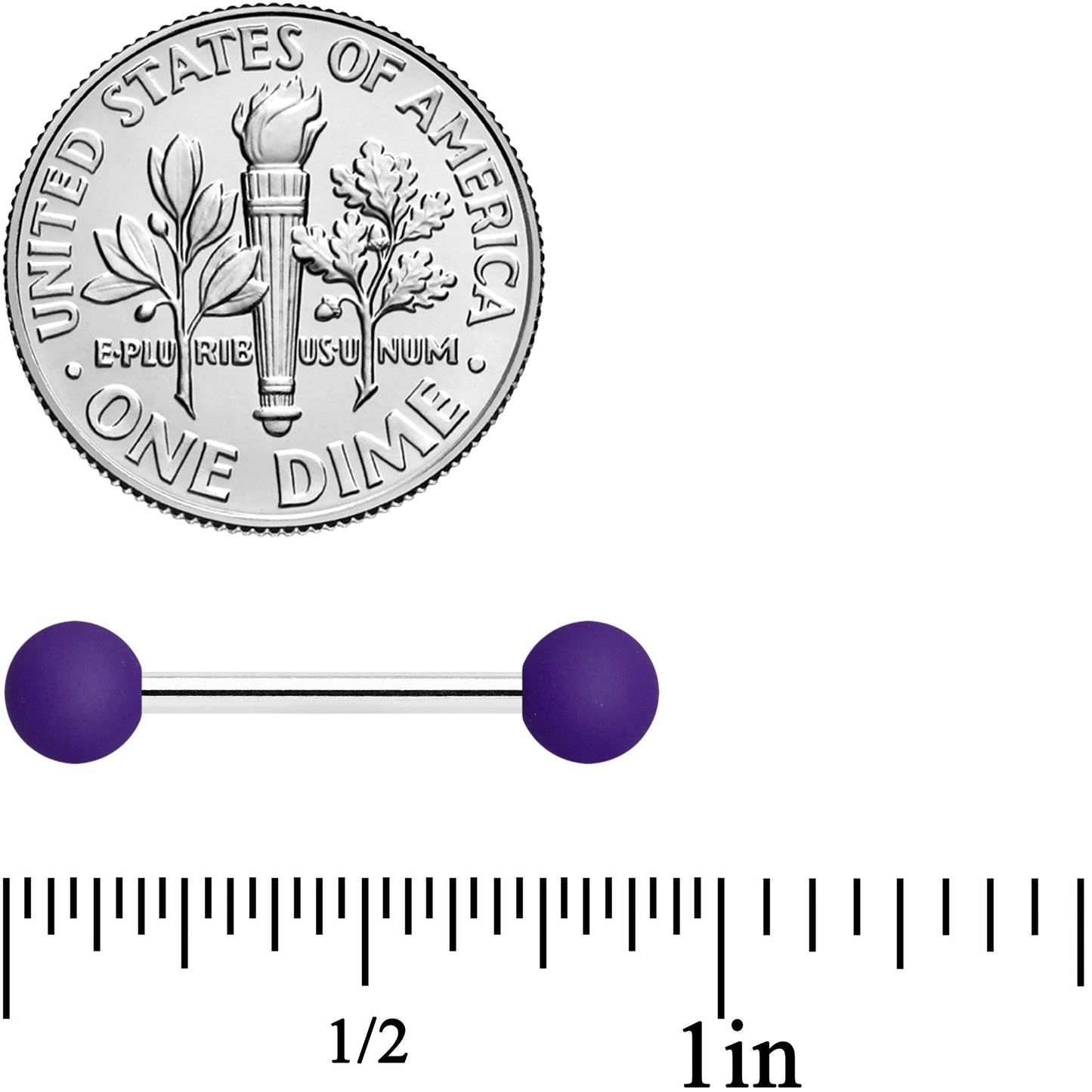 14G 9/16 Purple Matte Barbell Nipple Ring Set