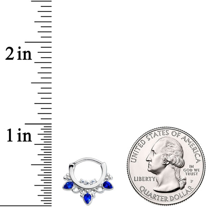 16G 5/16 Clear Blue Gem Royalty Septum Clicker