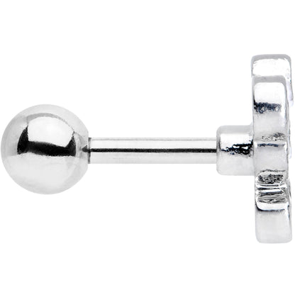 16G 1/4 Black White Panda Bear Cartilage Tragus Earring