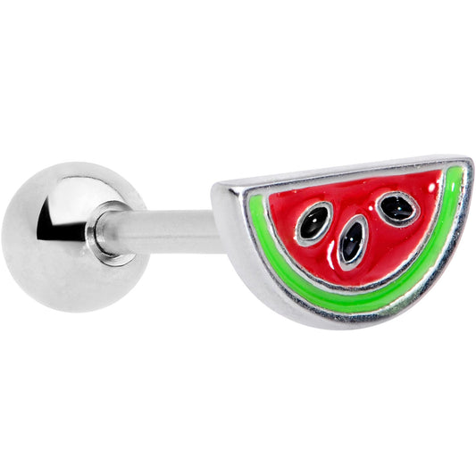 16G 1/4 Red Green Juicy Watermelon Fruit Cartilage Tragus Earring