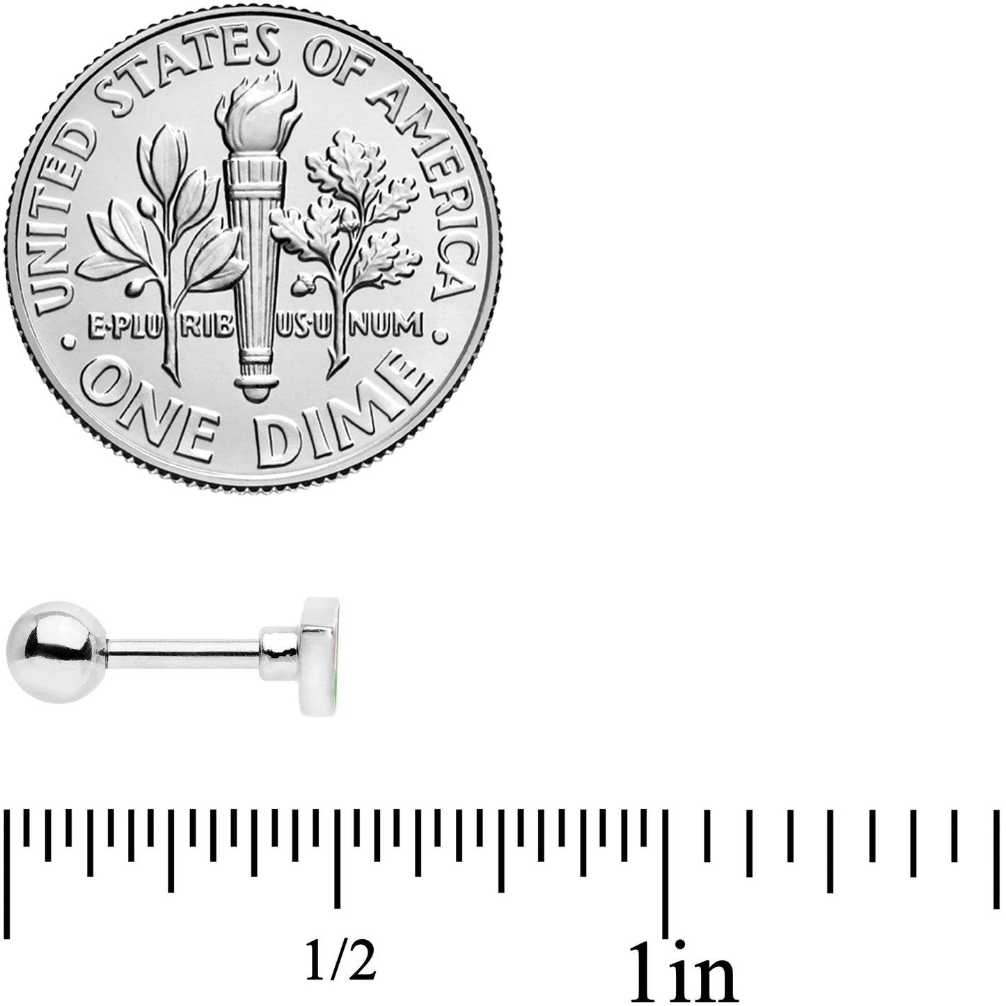 16G 1/4 Red Green Juicy Watermelon Fruit Cartilage Tragus Earring