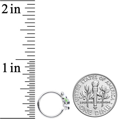 18G 3/8 Black White Hungry Panda Nose Hoop