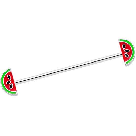 14G Red Green Juicy Watermelon Industrial Barbell 38mm