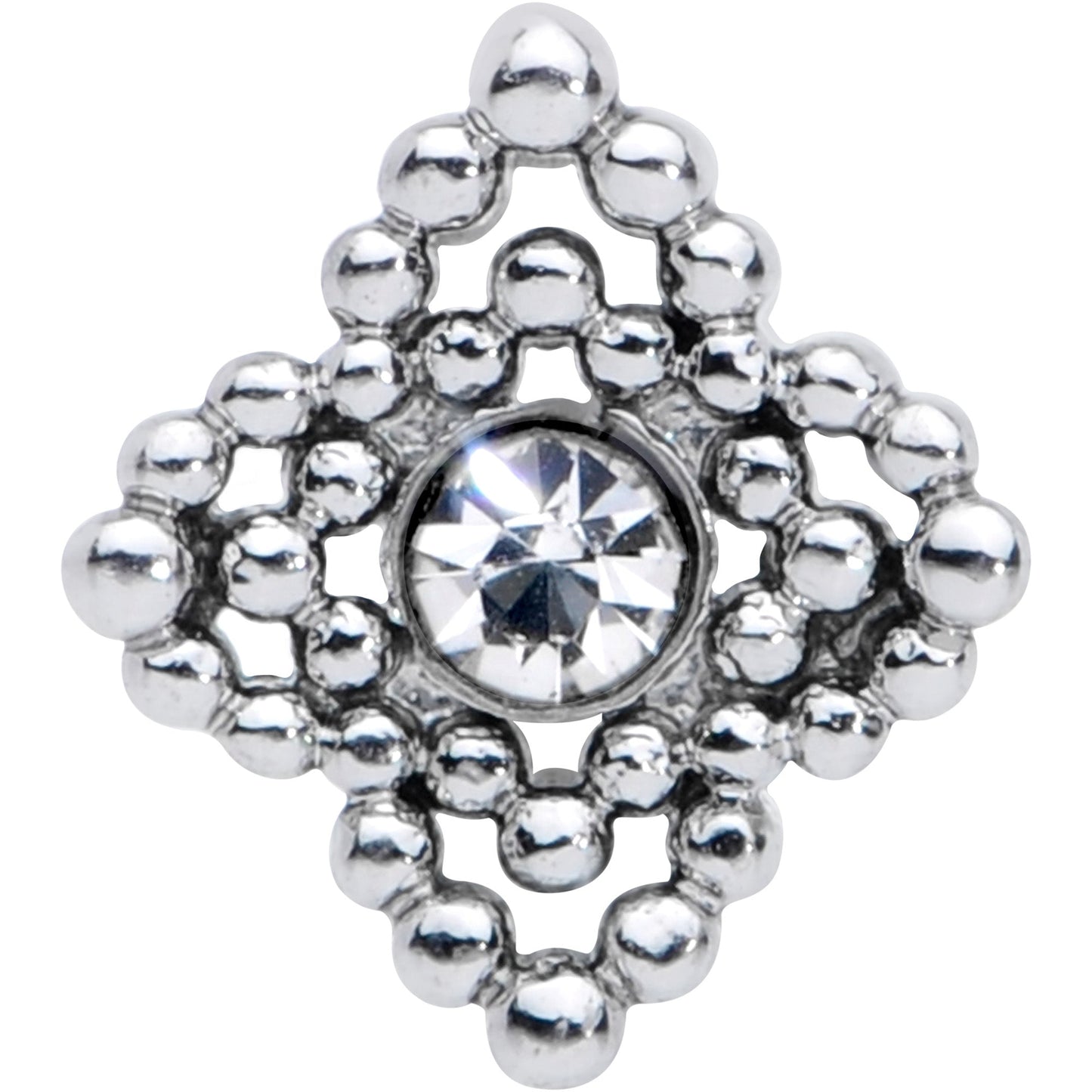 16G 1/4 Clear Gem Textured Cross Cartilage Tragus Earring