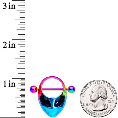 14G 9/16 Rainbow Space Alien Nipple Shield Set