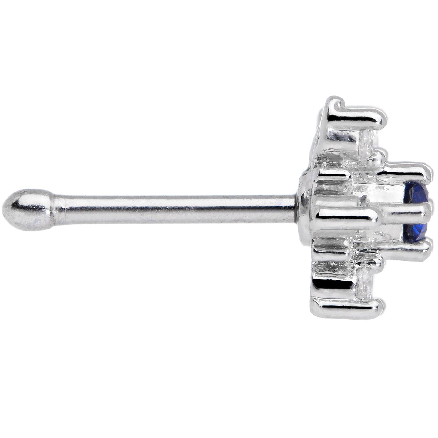 20G 5/16 Clear Blue CZ Gem Snowflake Christmas Nose Bone