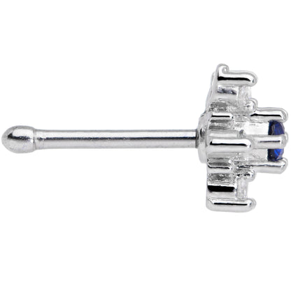 20G 5/16 Clear Blue CZ Gem Snowflake Christmas Nose Bone