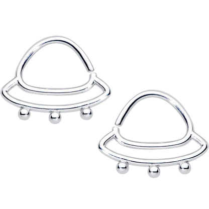 14G 1/2 Outer Space UFO Nipple Ring Set