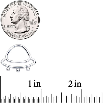 14G 1/2 Outer Space UFO Nipple Ring Set