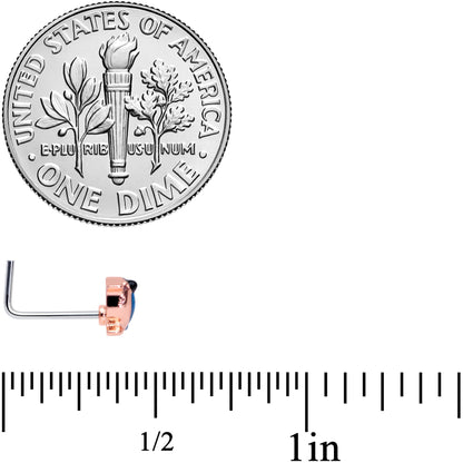 20G 5/16 Rose Gold Tone Bluebird L Shaped Nose Ring