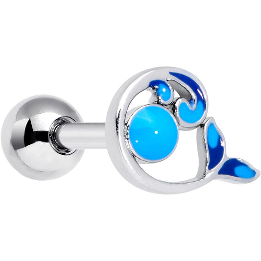 16G 1/4 Whale in the Water Nautical Cartilage Tragus