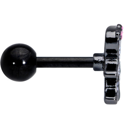 16G 1/4 Black PVD Skeleton Girl Halloween Cartilage Tragus