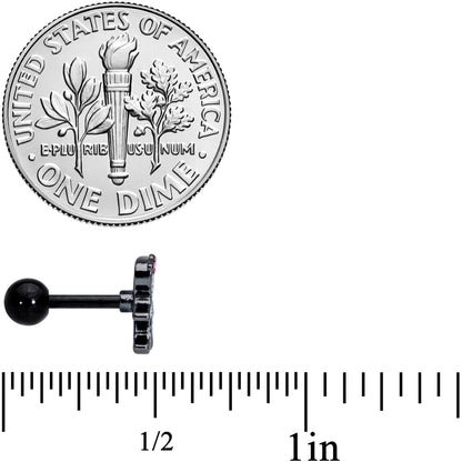 16G 1/4 Black PVD Skeleton Girl Halloween Cartilage Tragus