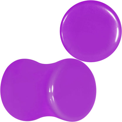 Purple Acrylic Saddle Plug Set 8G to 00G