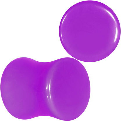 Purple Acrylic Saddle Plug Set 8G to 00G