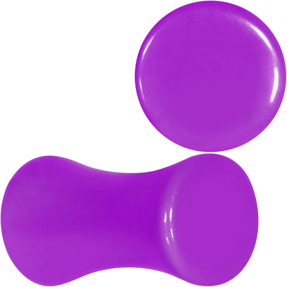 Purple Acrylic Saddle Plug Set 8G to 00G