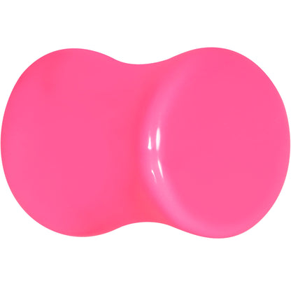 Hot Pink Acrylic Saddle Plug Set 8G to 00G