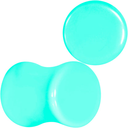 Aqua Acrylic Saddle Plug Set 8G to 00G