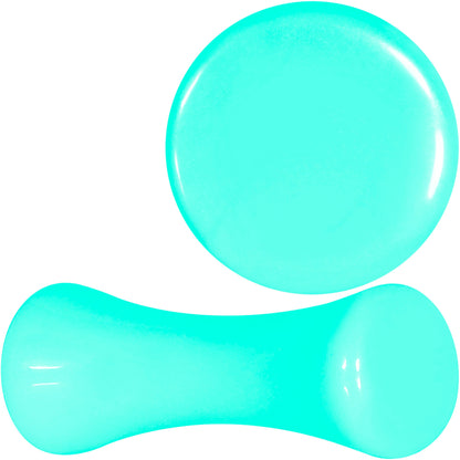 Aqua Acrylic Saddle Plug Set 8G to 00G