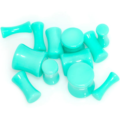 Aqua Acrylic Saddle Plug Set 8G to 00G