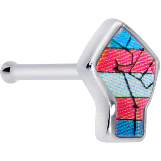 20G 8mm Pink White Blue Transgender Pride Fist Nose Ring