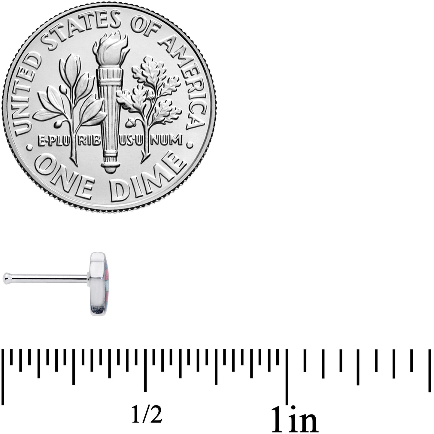 20G 8mm Pink White Blue Transgender Pride Fist Nose Ring