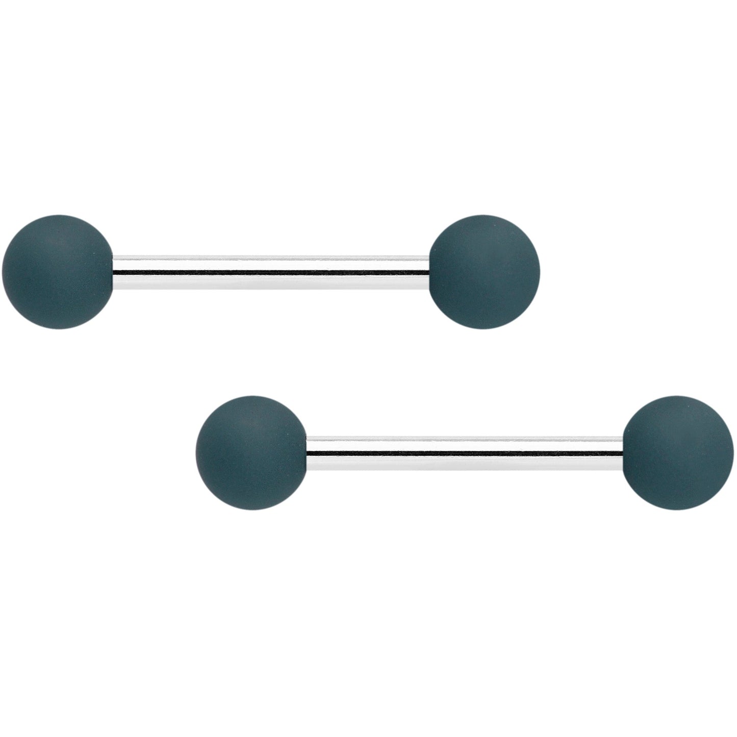 14G 9/16 Dark Grey Light Grey Matte Barbell Nipple Ring Set of 4