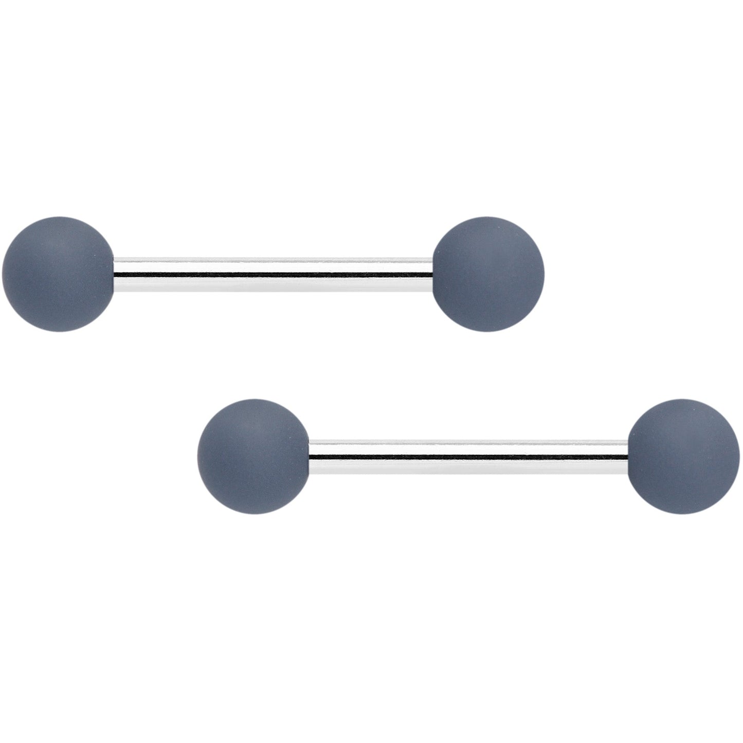 14G 9/16 Dark Grey Light Grey Matte Barbell Nipple Ring Set of 4