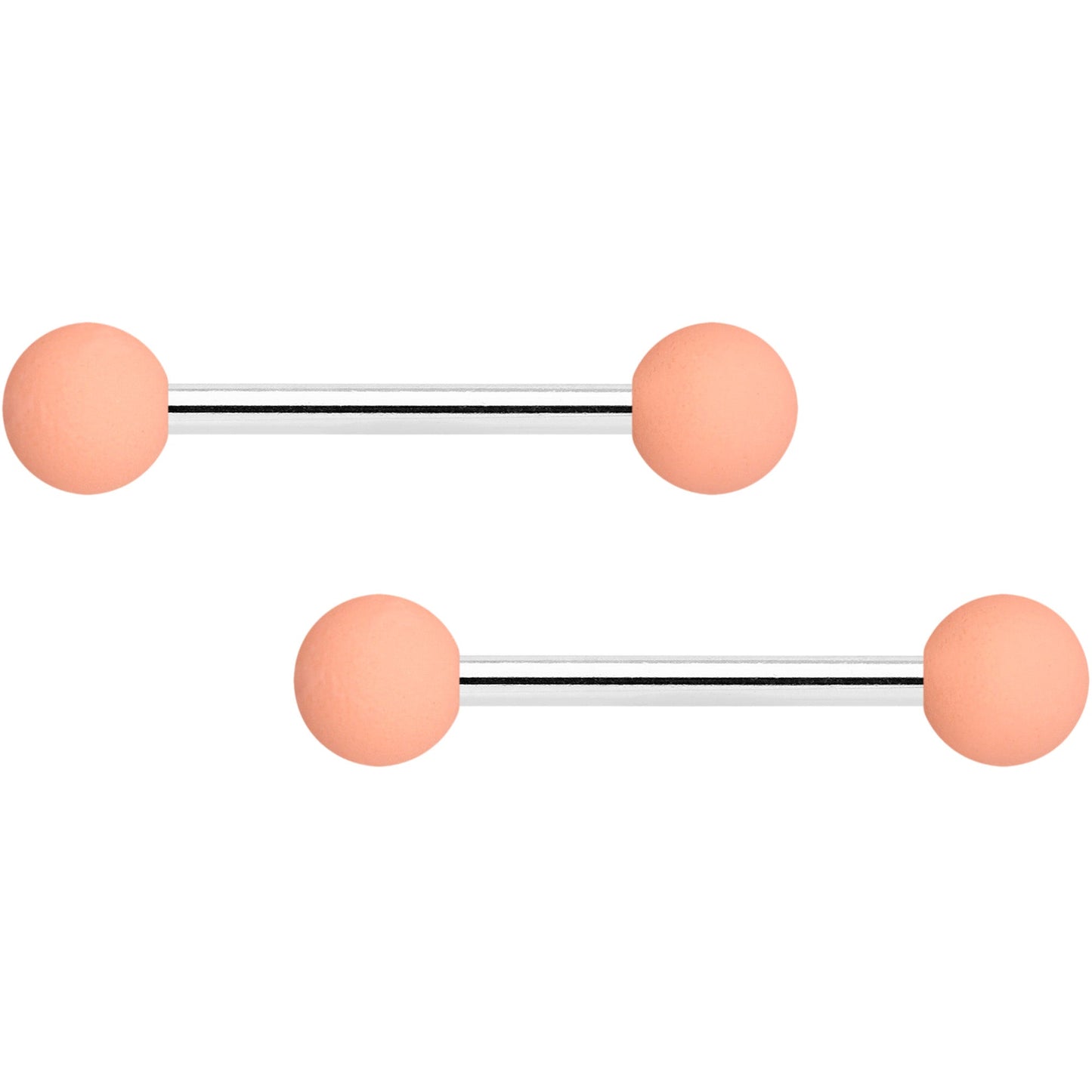 14G 9/16 Pink Peach Matte Barbell Nipple Ring Set of 4