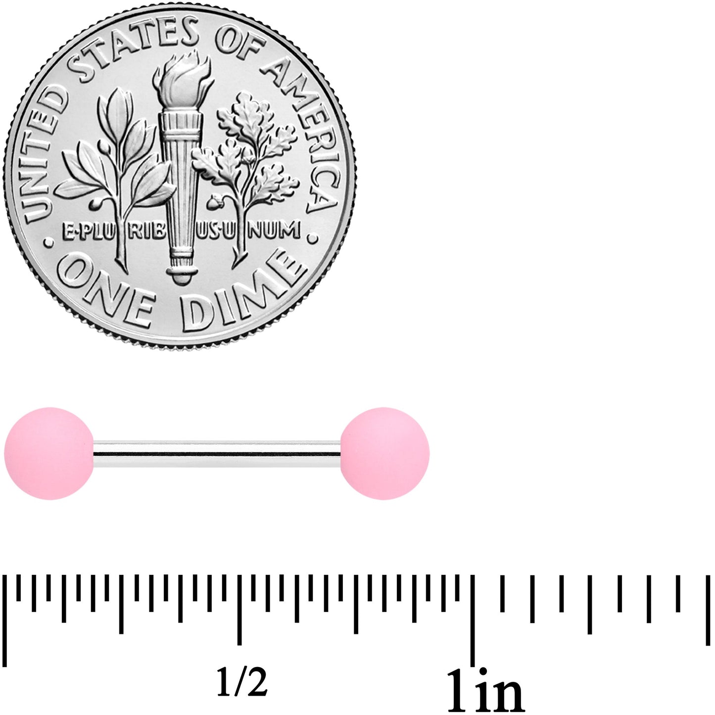 14G 9/16 Pink Peach Matte Barbell Nipple Ring Set of 4