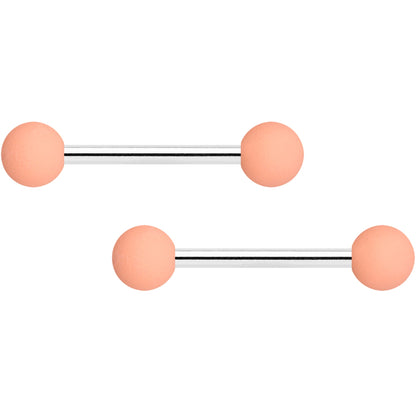 14G Purple Peach Matte Barbell Nipple Ring Set of 4