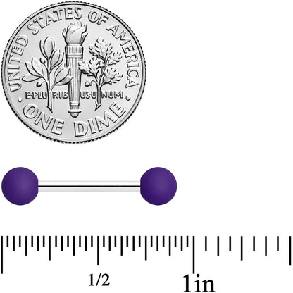 14G Purple Peach Matte Barbell Nipple Ring Set of 4