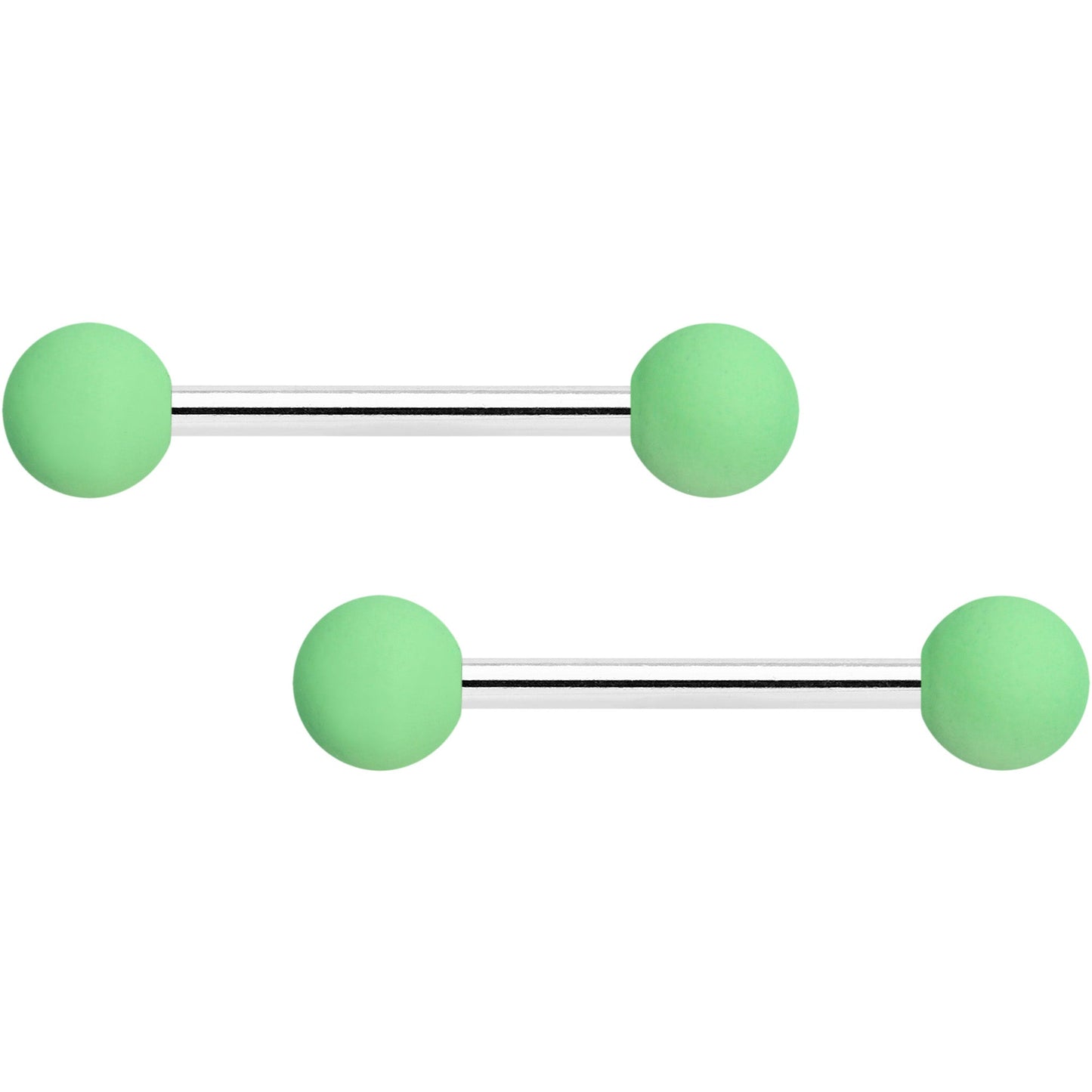 14G 9/16 Mint Green Hot Pink Matte Barbell Nipple Ring Set of 4